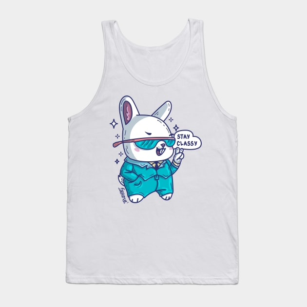 Kawaii Cute Rabbit in a suit saying "Stay Classy" Tank Top by SPIRIMAL